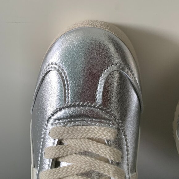 Mexico 66 Sd Pf Silver Leather Lace-Up Casual Sneakers - Picture 3 of 6